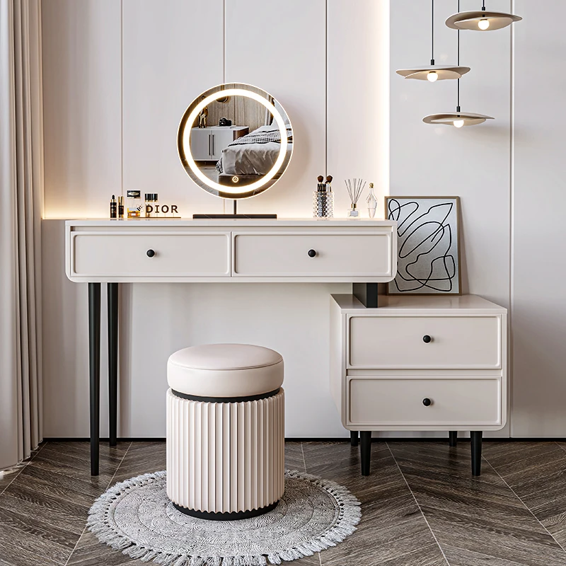 Esthetics Luxury Vanity Table Modern Trendy Elegant Storage Vanity Table Mirror Design Scrivania Makeup Bedroom Furniture