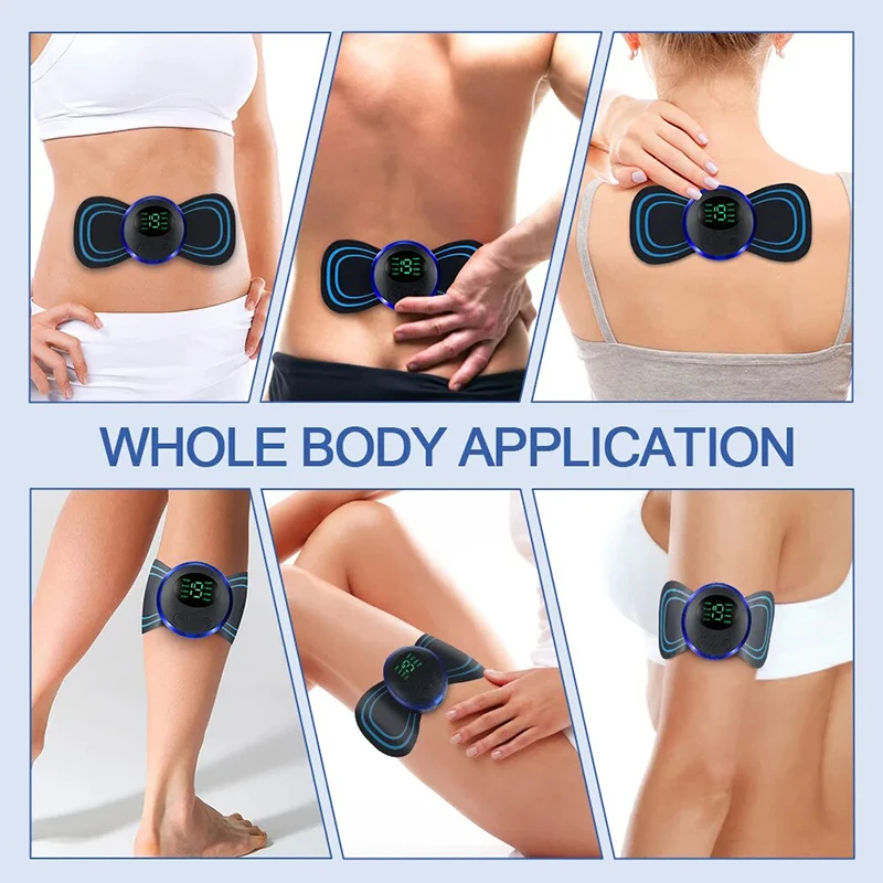 Rechargeable Electric Body Neck Massager Mini Cervical Waist Back Massage Patch Stimulator Massageador Portable Gel Pad Sticker