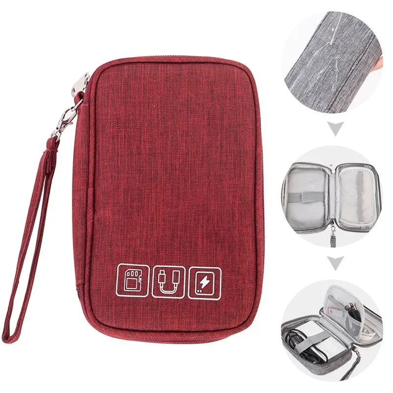 Mini accessorio da viaggio borsa digitale cavo dati USB auricolare filo portamonete borsa orecchini anello collana custodia Organizer