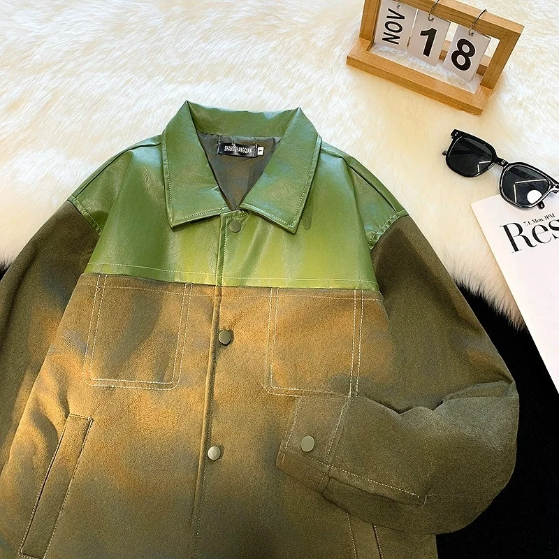 

Мужская повседневная замшевая куртка легкого веса, модный дизайн, осень-зима, большие размеры, 250 Pou, стильная верхняя одежда