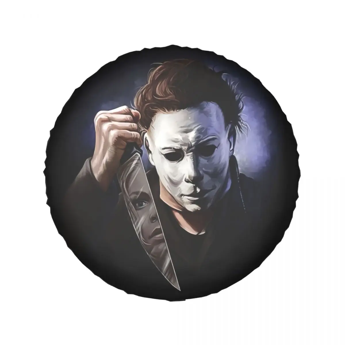 Michael Myers Knives Spare Wheel Tire Cover for Honda Halloween Film Art Jeep RV SUV Camper Vehicle Accessories 14