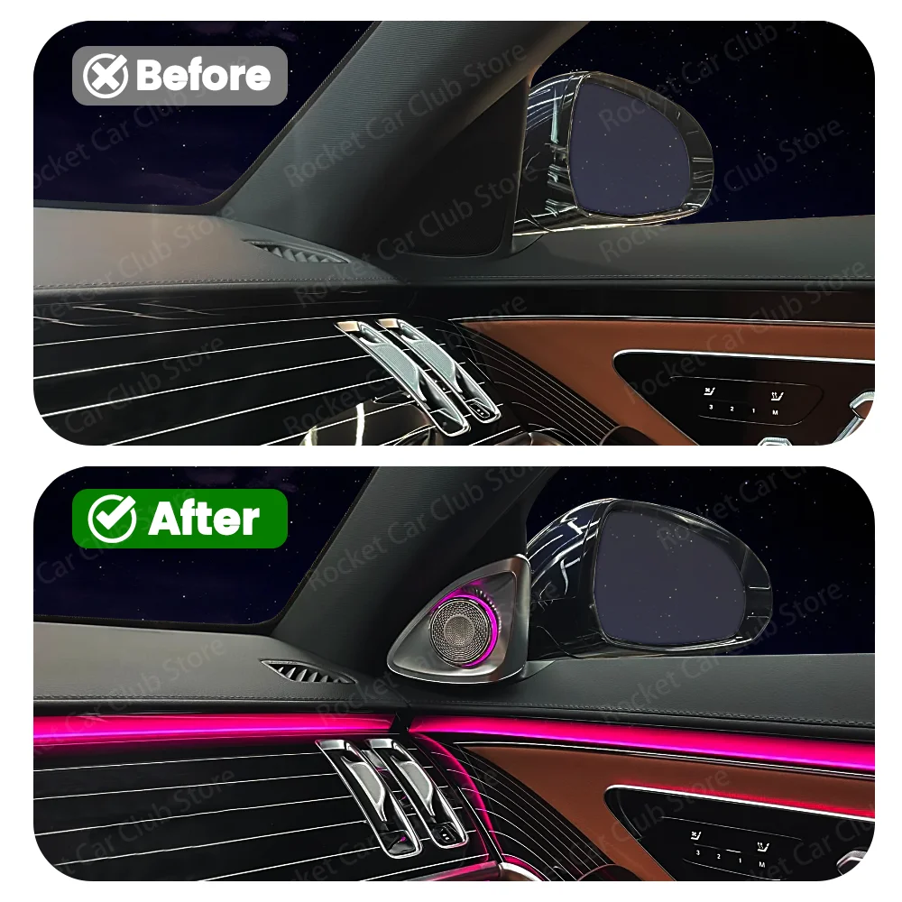 For Mercedes Benz 2021+ W223 S450L S480 S500L S-Class 64 color LED active ambient light 4D speaker decorative light accessories