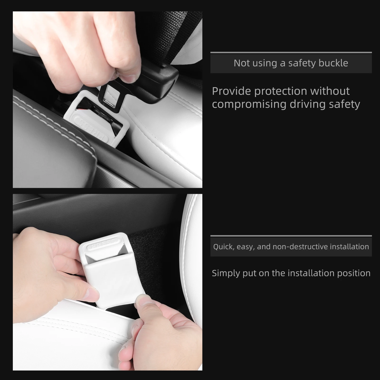 For Tesla Model Y Model 3 2019-2026 Car Seat Belt Buckle Protective Cover Seat Belt Decorative Cover Interior Accessories