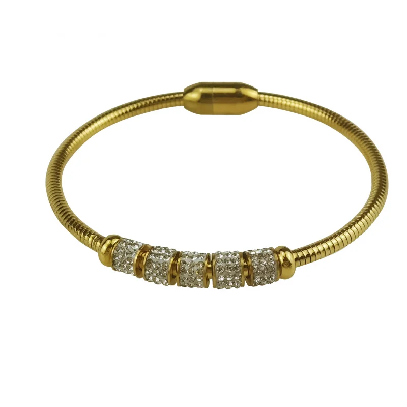 

Stainless steel magnetic buckle transfer bead pattern bracelet