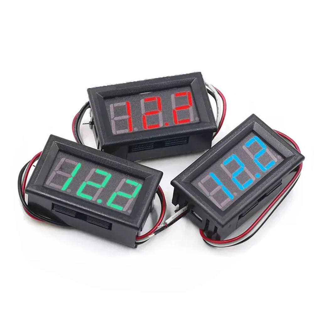 0.56 "Led Digitale Voltmeter Dc 0-30V Digitale Voltmeter Spanningspaneel Meter Rood/Blauw/Groen Voor Elektromobiel Motorfiets Auto