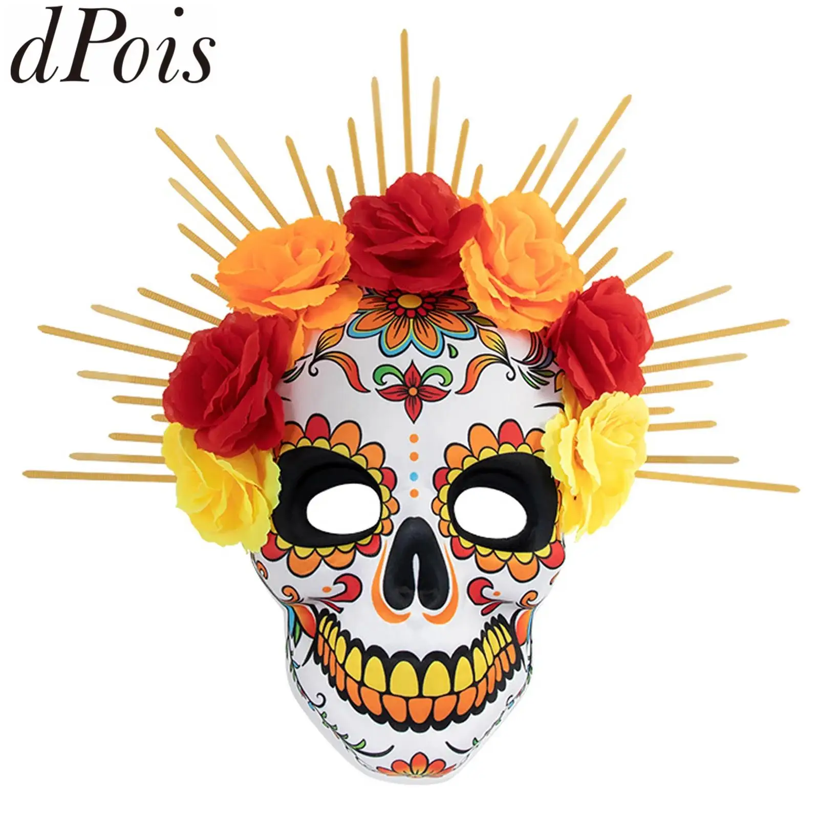 

Маски мертвого дня, полнолицевая маска с сахарным черепом для костюма на Хэллоуин, косплей, мексиканская маскарадная вечеринка, маска, фестивальная маска вурдалаке