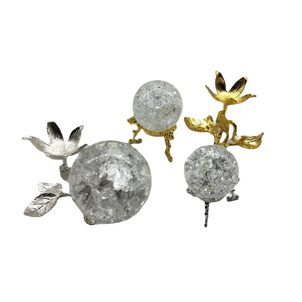 1Pcs Ice Crack Decorative Handicraft DIY Home Decoration Magic Sphere Crystal Ball Glass Marble Ornament