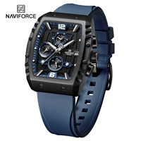 NAVIFORCE Top Brand Luxury Men's Business Watches Sports Quartz Chronograph Silicone Band Casual Male Waterproof Wristwatches