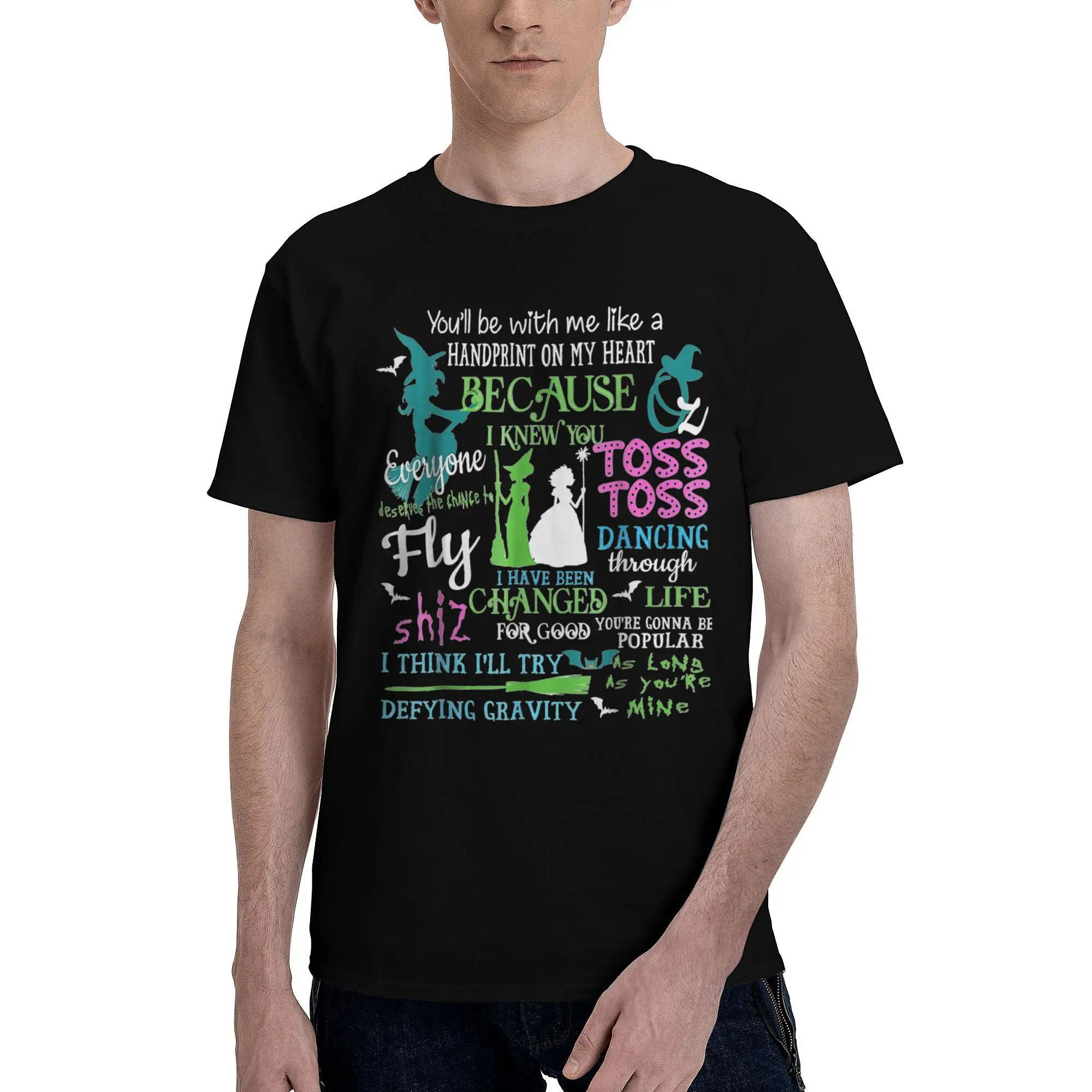 Halloween Wicked Musical Accessories Men Women T Shirt Pure Cotton Tee Fashion Elphaba & Glinda Tops T-shirt