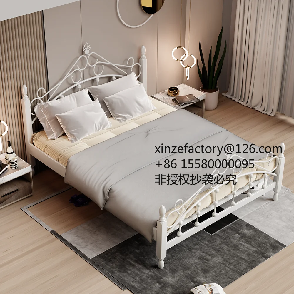 Factory Direct 2026 Top RatedSimple iron bed 2025 new bed 1.8 meters double bed 1.5 meters  frame