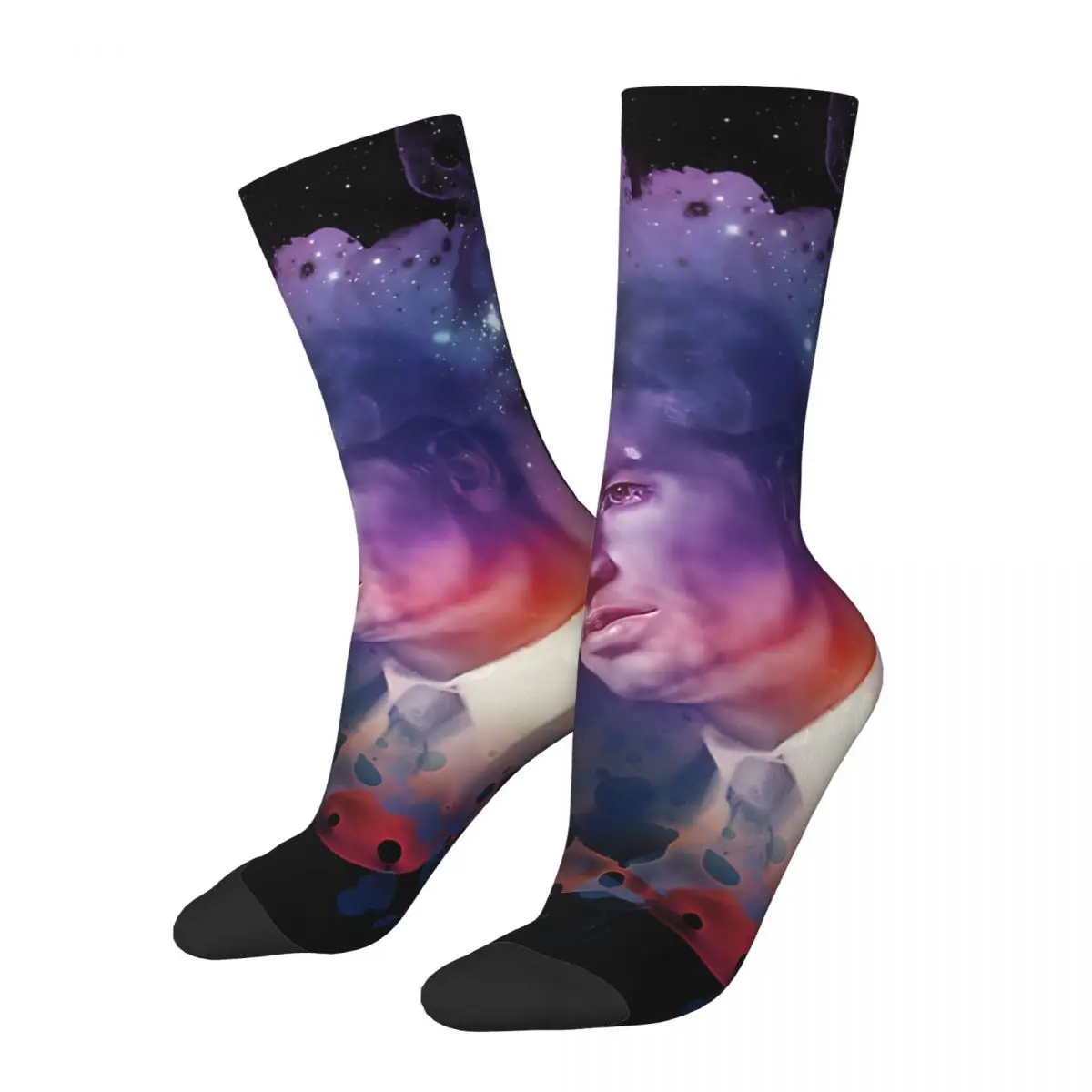 Crazy compression Sock for Men Mulder & Scully In The Stars Hip Hop Harajuku The X-Files Happy Seamless Pattern Boys Crew Sock