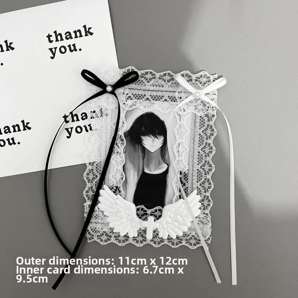Trendy INS Style Lace Card Holder Lace Design Bag Charm Photocard Case Card Insert Student Campus ID Cover Kpop Collection