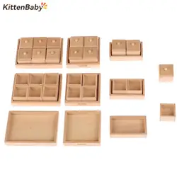 1/12 Dollhouse Miniature WoodTray Storage Tray Set Kitchen Seasoning Bottle Dessert Tray Furniture Model Dollhouse Kitchen Decor