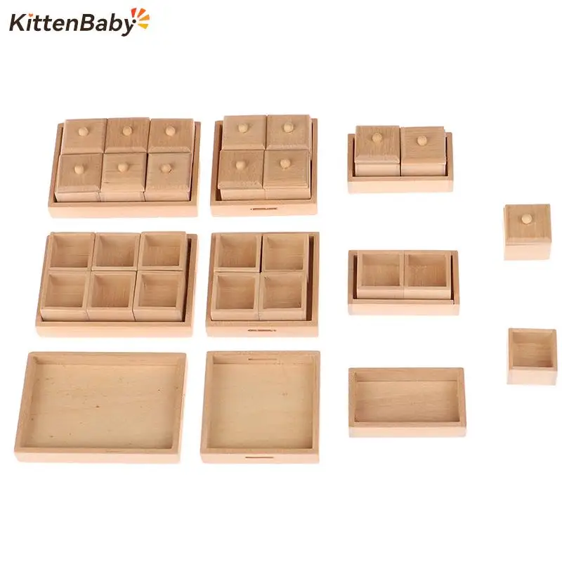 1/12 Dollhouse Miniature WoodTray Storage Tray Set Kitchen Seasoning Bottle Dessert Tray Furniture Model Dollhouse Kitchen Decor