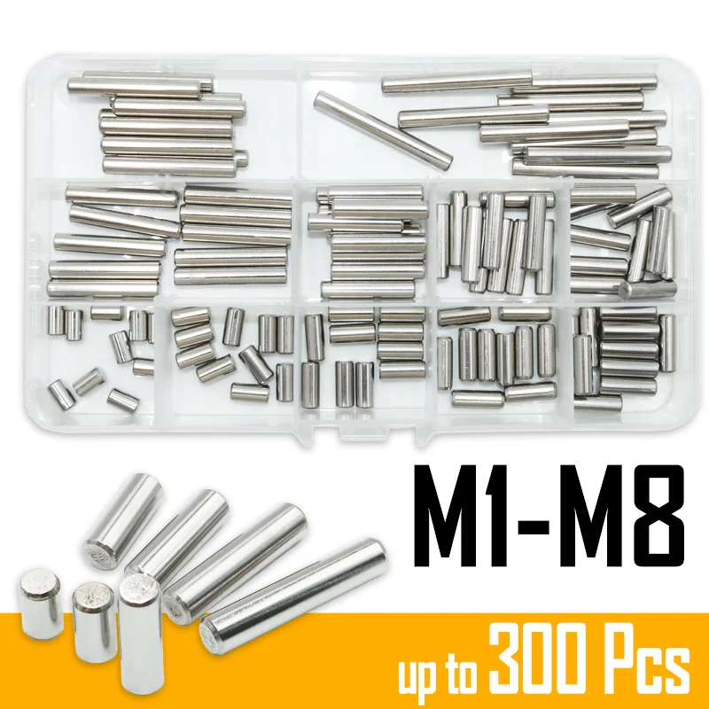 

A2 304 Stainless Steel Dowel Pin Kit M2 M2.5 M3 M4 M5 M6 M8 Cylindrical Pins Locating Dowel Fixed Shaft Solid Lock Pin Rod GB119