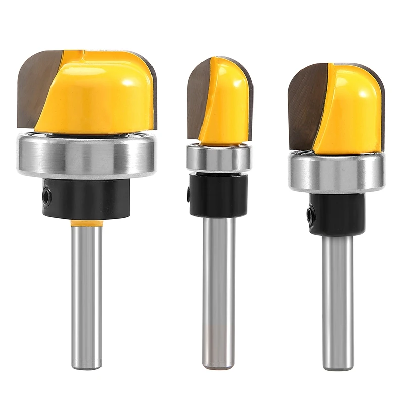 

3Pcs 1/4 Inch Shank Bowl And Tray Router Bit, Bowl & Tray Template Router Bit Set With Ball Bearing