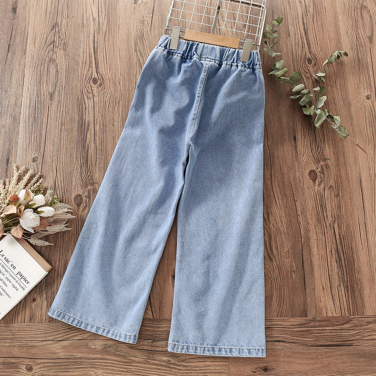 Pants for Girls Jeans Teenagers Children Clothing Heart Print Trousers Spring Autumn Baby Kids Clothes Jeans 6 7 8 9 10 12 14 Y