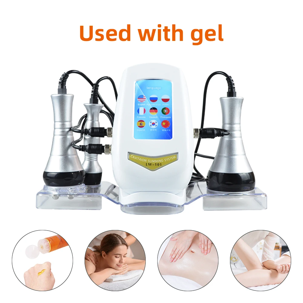 3 in 1 40K Cavitation Machine For Body Shape Weight Loss Skin Tightening Facial Beauty Tool Slimming Device Lifting Massager