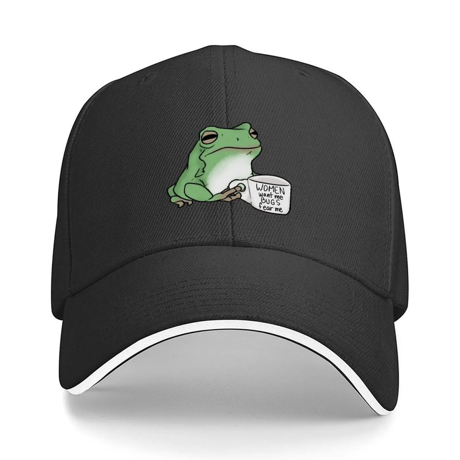 

Women Want Me Bugs Fear Me frog Baseball Cap Military Tactical Cap Anime funny hat western Hat Hats Woman Men's