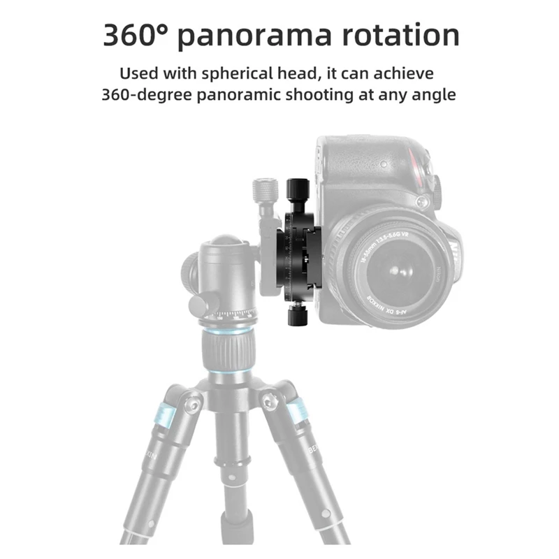 Panoramic Rotating Quick Release Plate Clamp Tripod Gimbal Universal Clamp SLR Camera Photography Quick Release Base Black