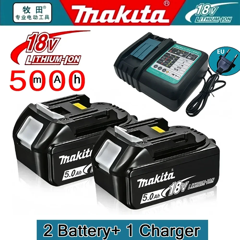 Batteria Makita 18V 5Ah Bl1850B agli Ioni di Litio, Batteria Originale Makita 18V Bl1850 Bl1860B Bl1860 Bl1840B