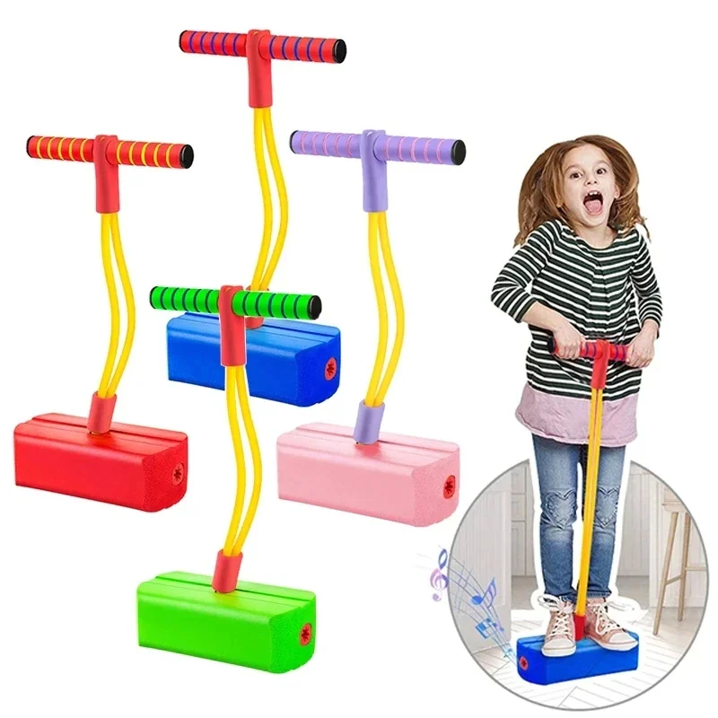 Children Growing Bounce Sense Training Pogo Stick Jumper Tall Foam Frog Toy Jumping Stilts Shoes Grow Taller Balance Outdoor Toy