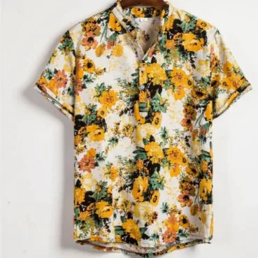 قميص هاواي مطبوع ثلاثي الأبعاد قميص Amazon Independent Station الأكثر مبيعًا بياقة قصيرة وأكمام قصيرة