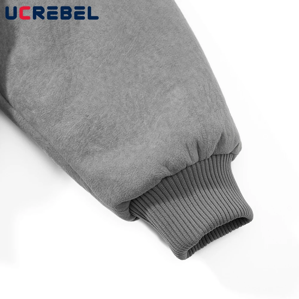 Pánská retro prošívaná bunda s dlouhým rukávem, podzimní a zimní střih, jednobarevná, s tlustým kožešinovým límcem - náhled 6