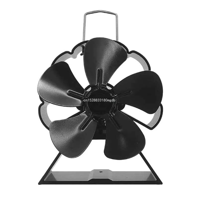 5 Heat Powered Stove Fan Black Fireplace Fan Stove Eco-Friendly Quiet Home Fireplace Fan Heat Distribution Dropship