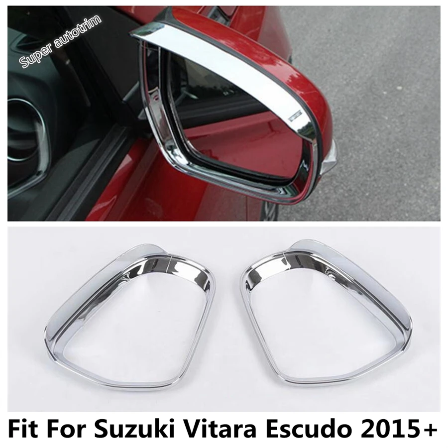 

Rearview Mirror Rain Eyebrow Decoration Cover Trim Fit For Suzuki Vitara Escudo 2015 - 2019 ABS Chrome Accessories Exterior Kit