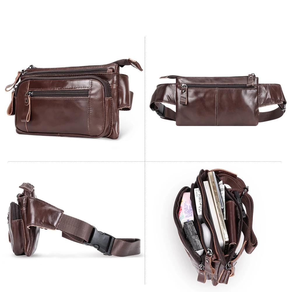 Berühmte Marke Mode Taille Packs Männer Echtes Leder Organizer Reise Brust Tasche Notwendigkeit Taille Gürtel Handy Kleine Bum Tasche