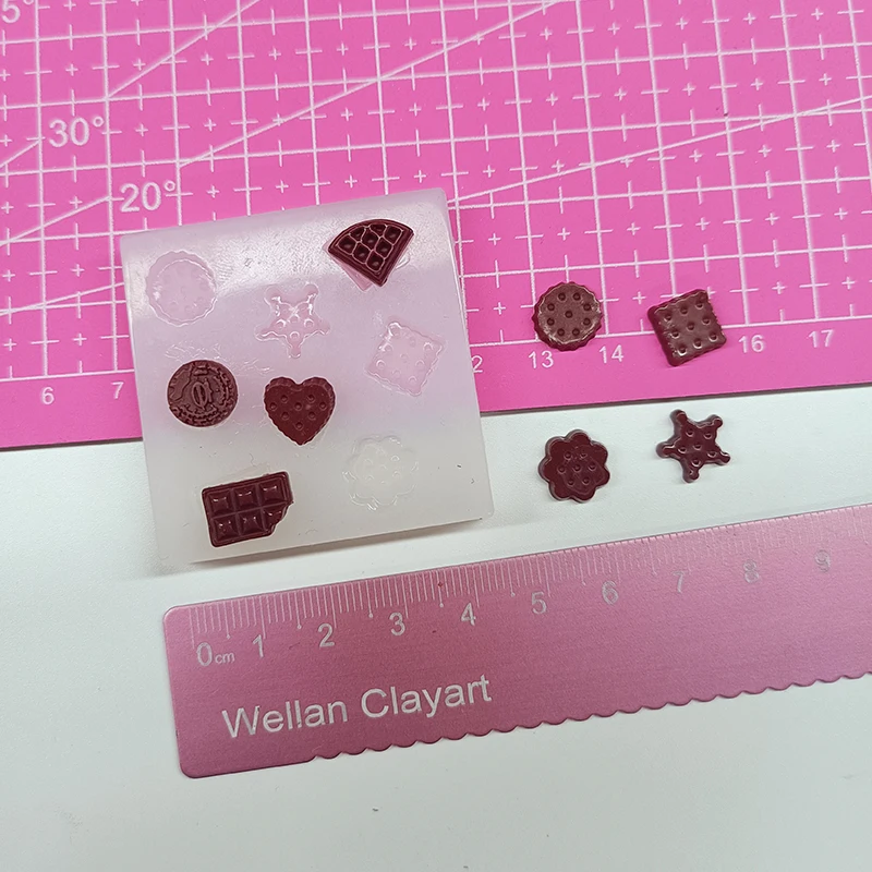 

Min Chocolate Silicone Molds Polymer Clay Star Flower shape Chocolate Dollhouse Mini Dessert DIY Molds