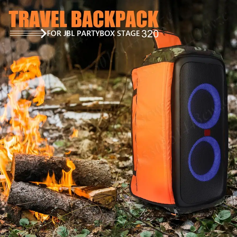 Speaker Carrying Case for JBL Partybox Stage 320 Speaker Bag Travel Case Shockproof Portable Speaker Carry Tote Bag Backpack