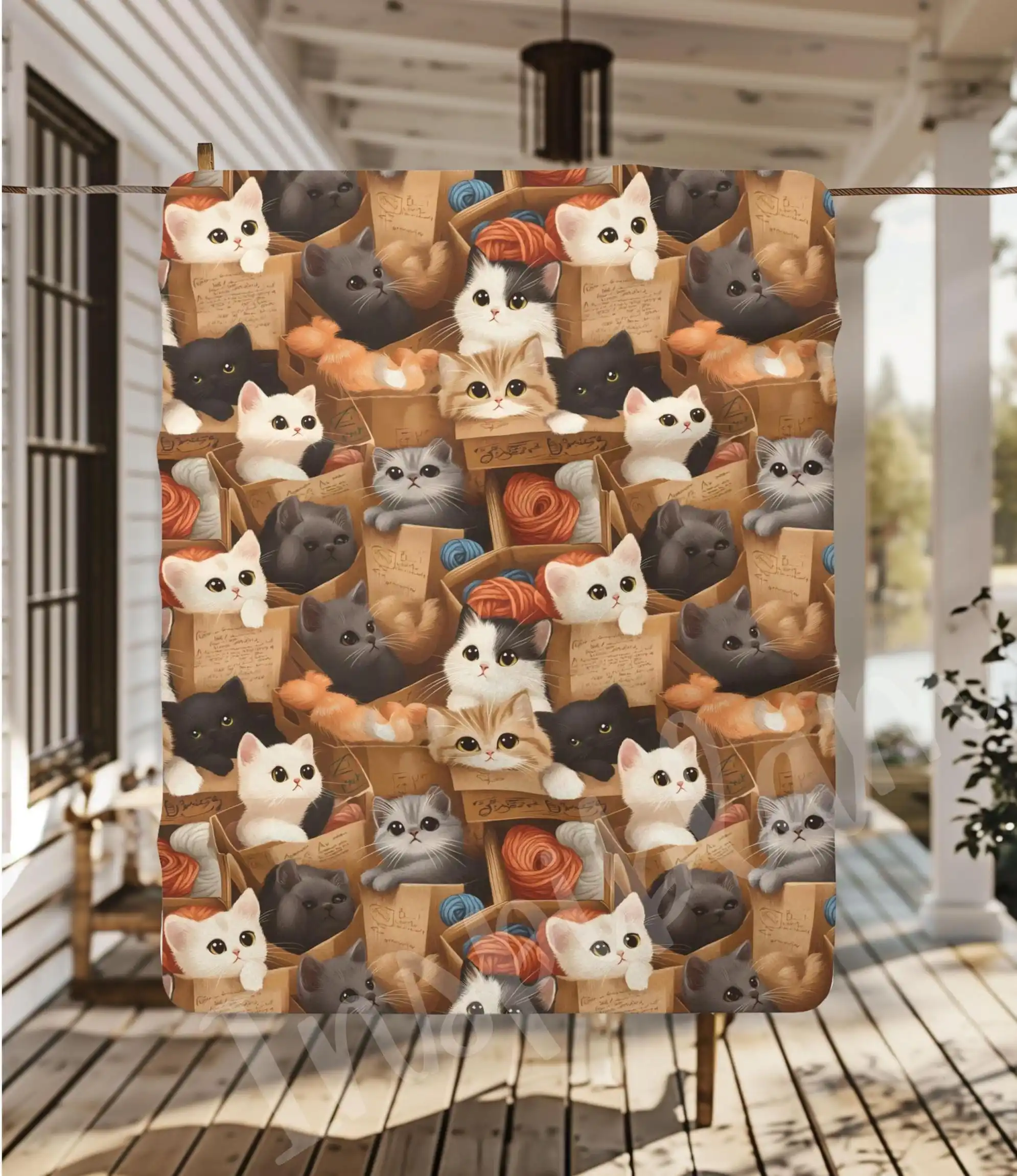 Cute Cat Throw Blanket, Adorable Kitty Bedding, Funny Cat Mom Gift, Cozy Sofa Decoration, Pet Lover Holiday Present