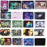 8.7''  Cartoon Metal Rolling Trays  For Tobacco Roller Plate Tray Storage Tinplate