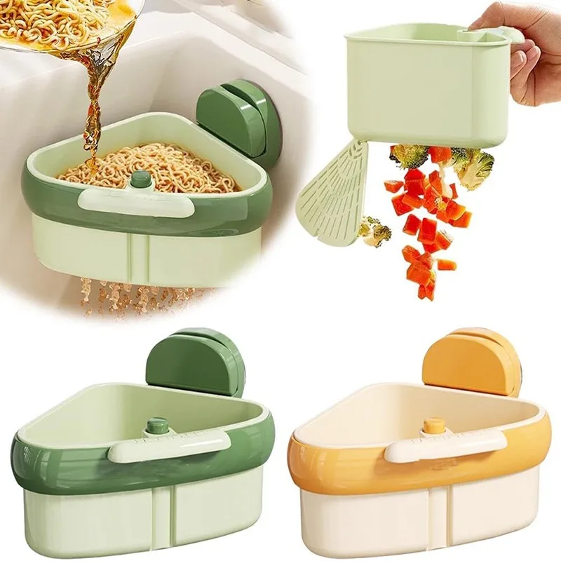 

Угловой фильтр для раковины на присоске, быстродействующий самоочищающийся фильтр для раковины, корзина для пищевых отходов для кухонной раковины