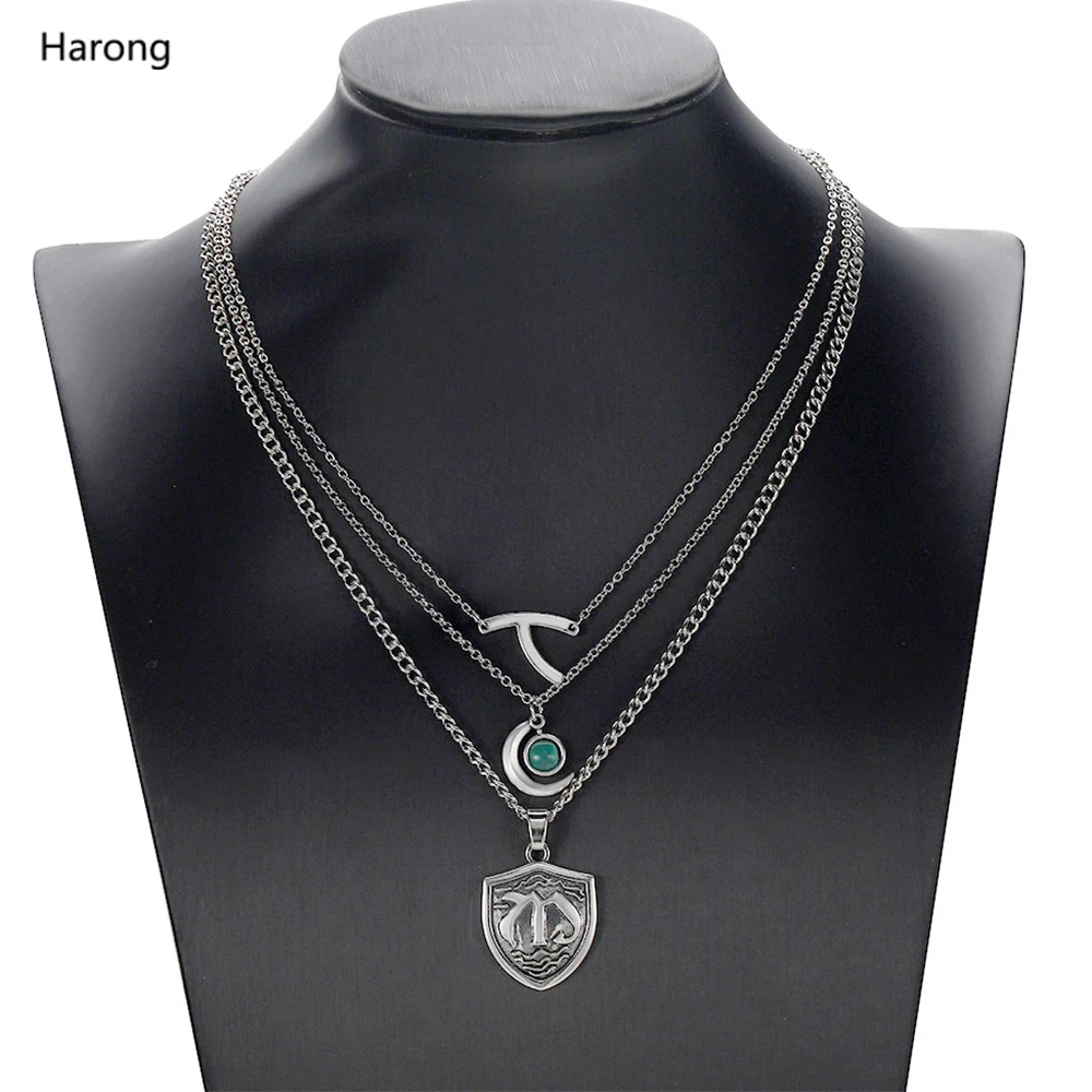 Hope Mikaelson Layered Legacies Necklaces Wishbone Crest Pendant Clavicle Chain Girl Cospaly Jewelry GIft 3 Necklace Set