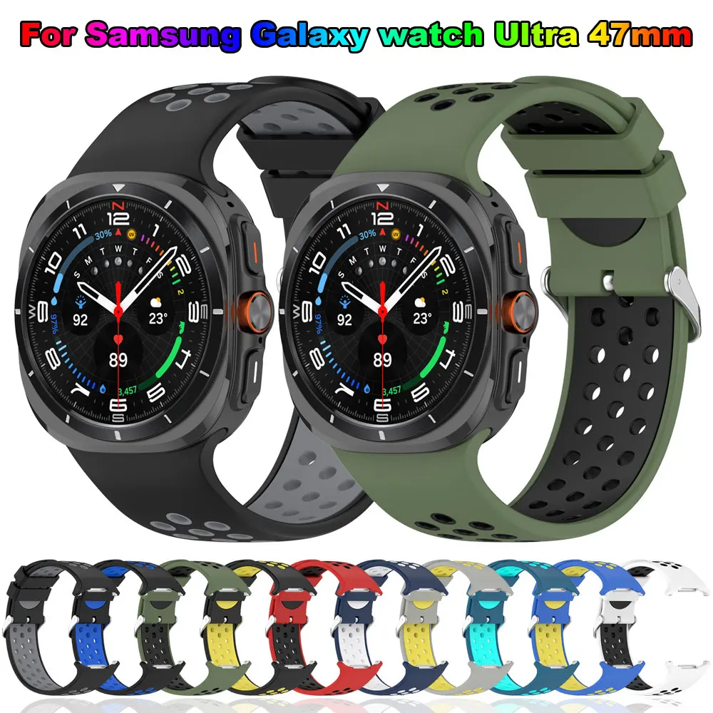 Silicone Watchband For Samsung Galaxy Watch Ultra 47mm Sports Strap Bracelet For Samsung Galaxy Ultra Watchband Accessories