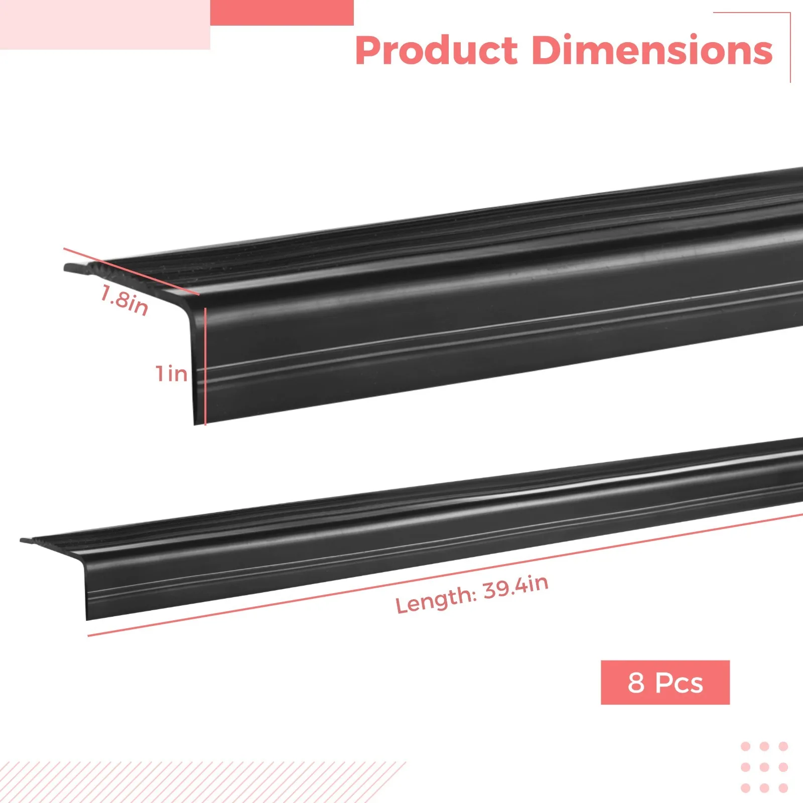 8 Stuks Trap Neusingen Zelfklevende Trap Randbeschermers Antislip Trap Stap Strips Trap Rand Molding Waterdichte Stappen rand Versieringen