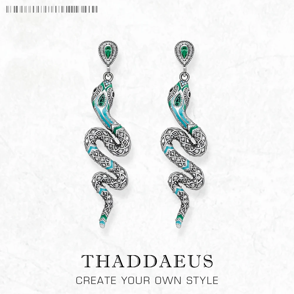 

Drop Earrings Blue Snake Europe Style Handcrafted Good Fashion Jewelry Bohemia Gift For Women 925 Sterling Silver