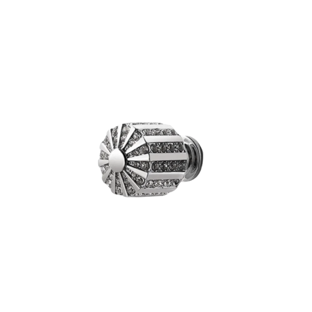 Zinc Alloy Cabinet Knobs Solid Construction Single Hole Crystal Knobs Diamond Shape Pull Button Style Furniture Handles