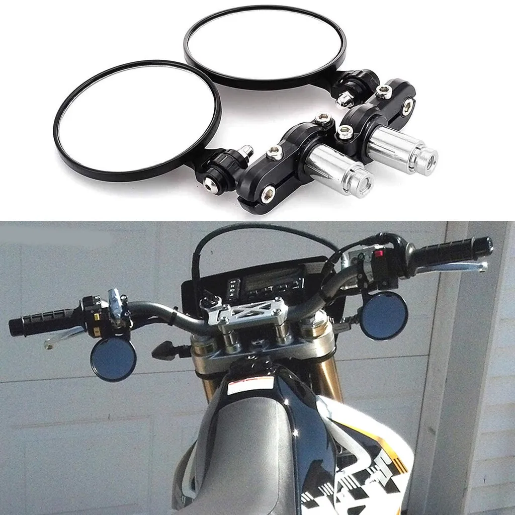 

Round 7/8" Handle Bar End Motorcycle Side Mirrors For Suzuki DRZ400 DRZ 400SM