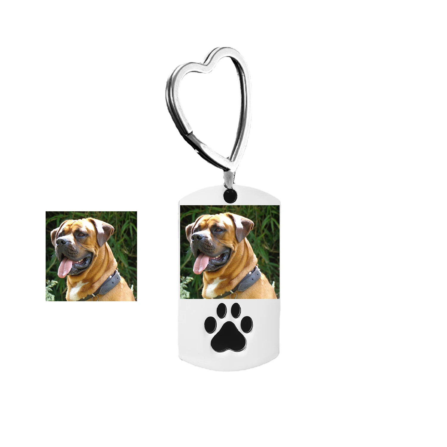 

Брелок для ключей с фотографией на заказ, подарок на годовщину для кошки, собаки, брелки из нержавеющей стали с лазерной гравировкой, водонепроницаемые