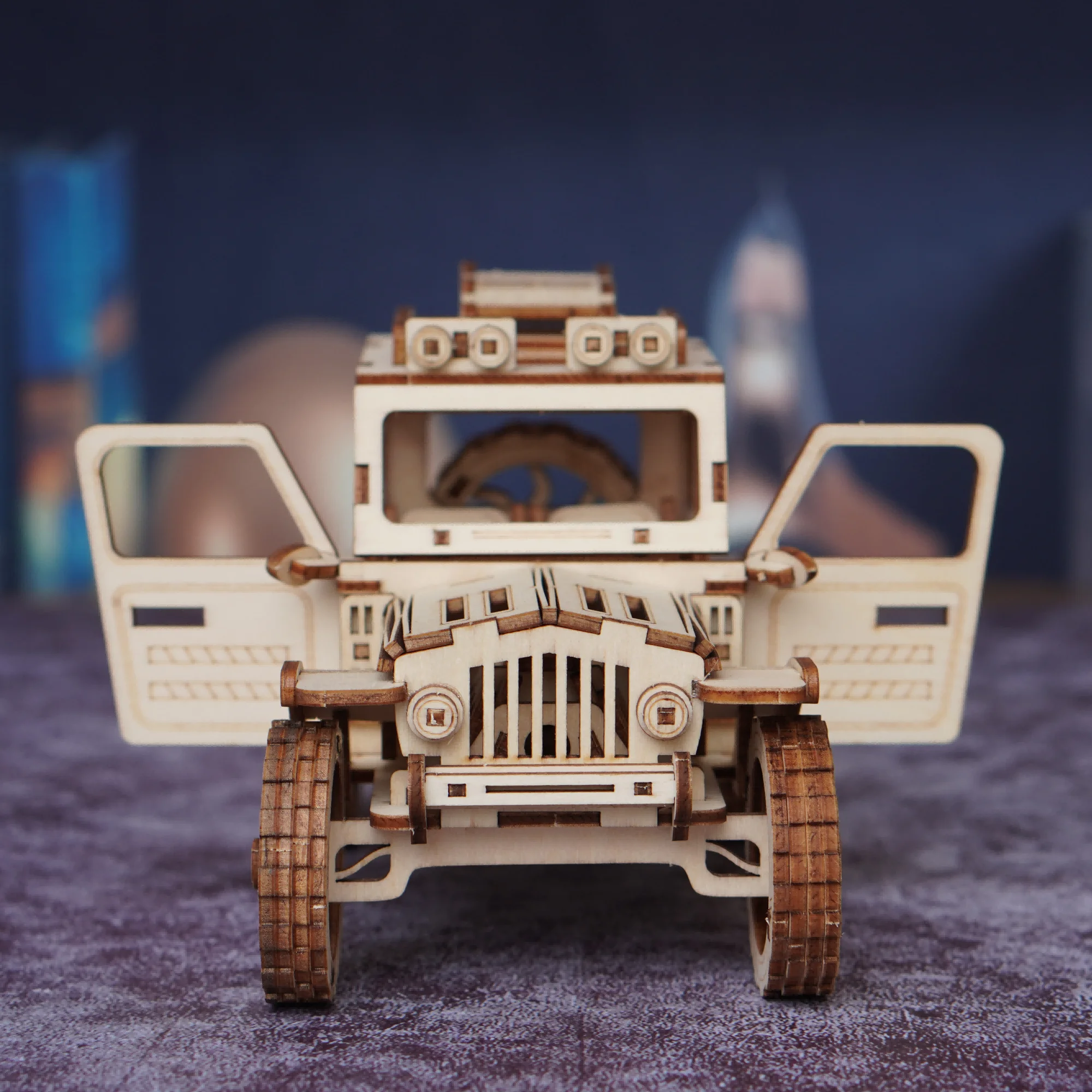 3D Wooden Puzzle Car Model Handmade DIY Assembly Off-Road Vehicle Model Kit Creative Home Decoration Ornaments