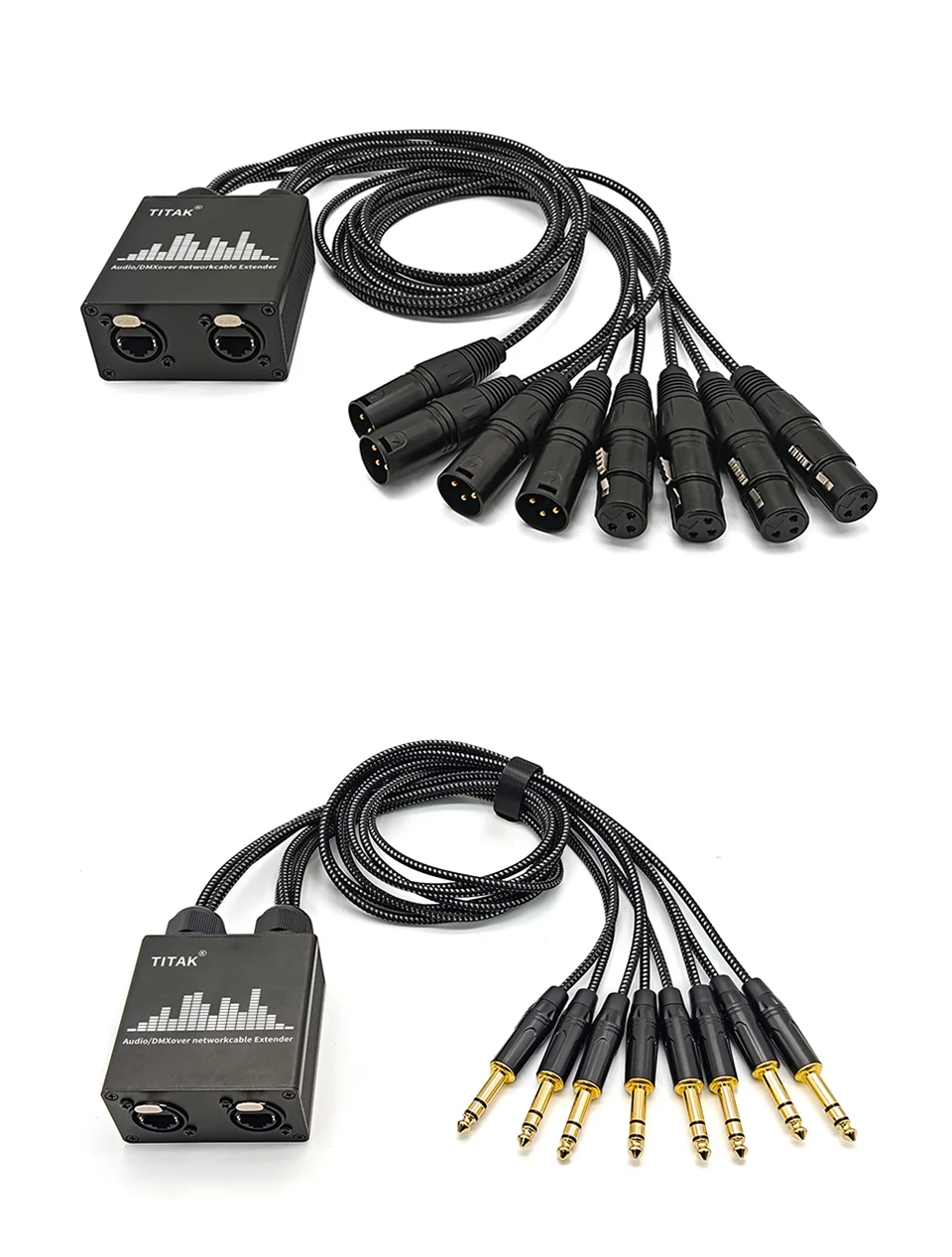 RJ45 zu 8-Kanal-XLR-Audio-Extender, abgeschirmter Netzwerk-Signalverstärker für Live-Bühnen-Sound, Beleuchtung und Aufnahmestudio – Detail 4