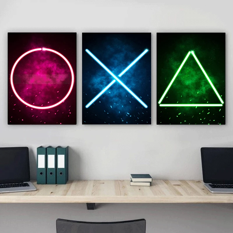 Retro Game Neon Poster Gamepad Canvas Painting Wall Art Nordic Poster and Prints Gamer Gift for Game Room Home Decor Cuadros