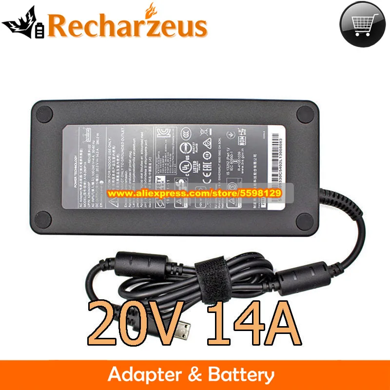 Genuine A18-280P1A A280A005P AC Adapter 20V 14A 280W Chicony Charger For CLEVO X170SMG MSI GP76 GE66 Ge76 Raider 11UH-245 GP66