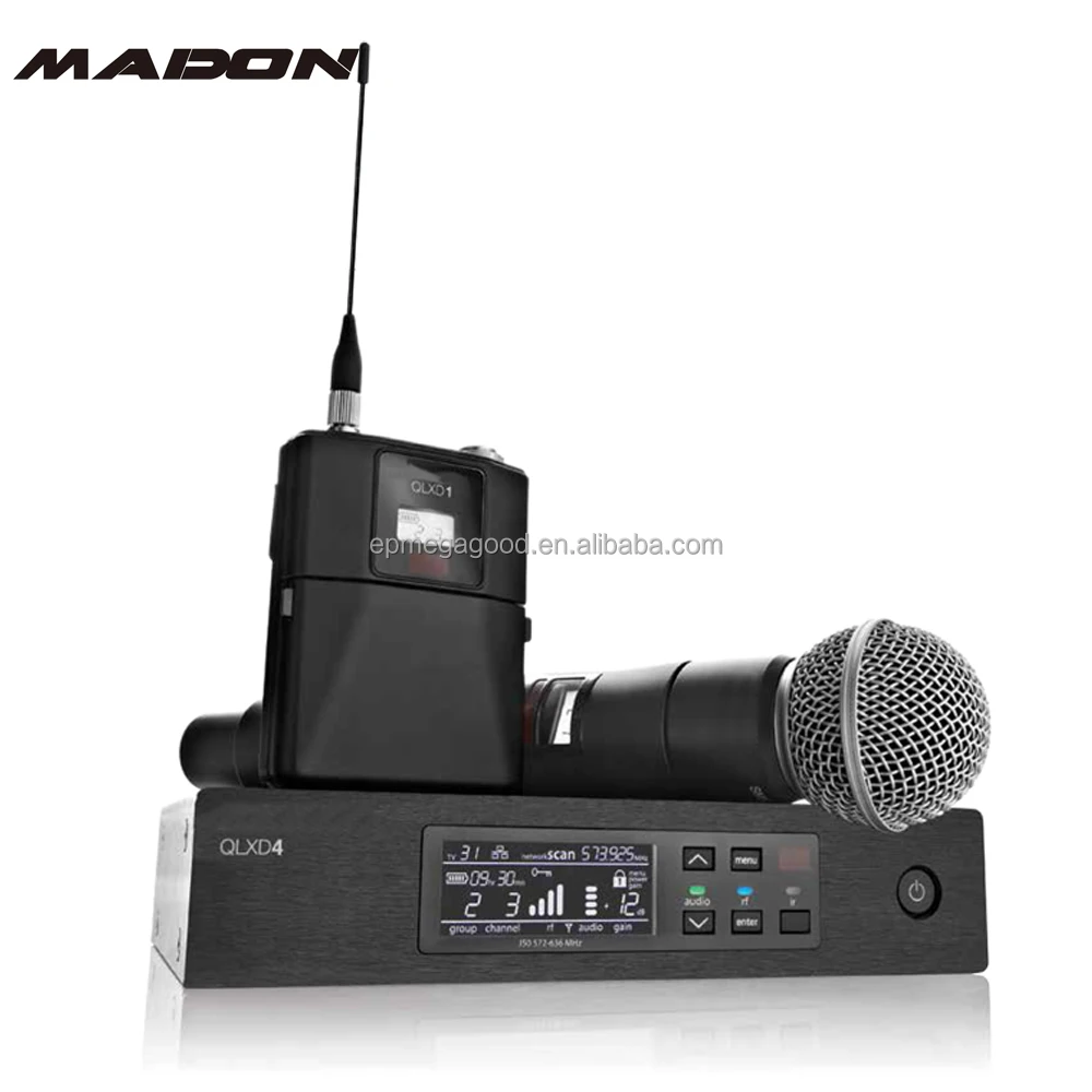 

QLXD4 BETA58A Wireless microphone system UHF true diversity wireless microphone in 600~700MHz Frequency range