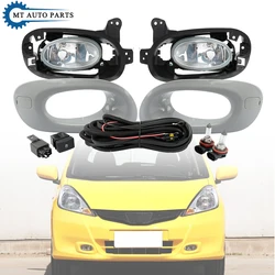 MATP Front Bumper Fog Light Reflector Lamp Set For HONDA FIT JAZZ GE6 GE8 2012-2014 Foglight Foglamp Set With Cable and Bulb