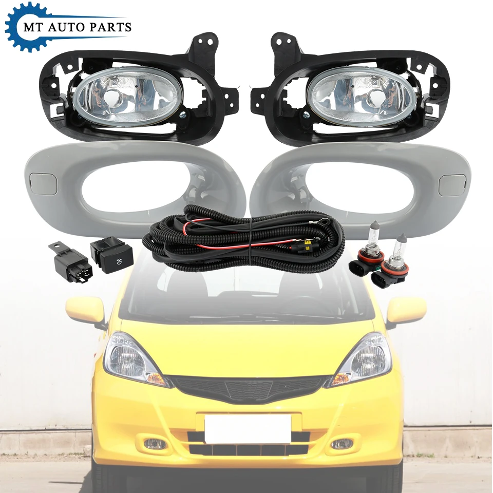 Zestaw lampa reflektorowa światło przeciwmgielne przedniego zderzaka do HONDA FIT JAZZ GE6 GE8 2012-2014 z lampą przeciwmgielną z kablem i żarówką